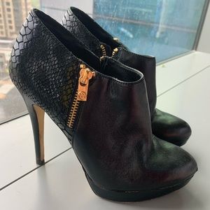 Michael Kors Shoes - Michael Kors Black Leather High Heel Booties Michael Kors Shoes - Michael Kors Black Leather High Heel Booties